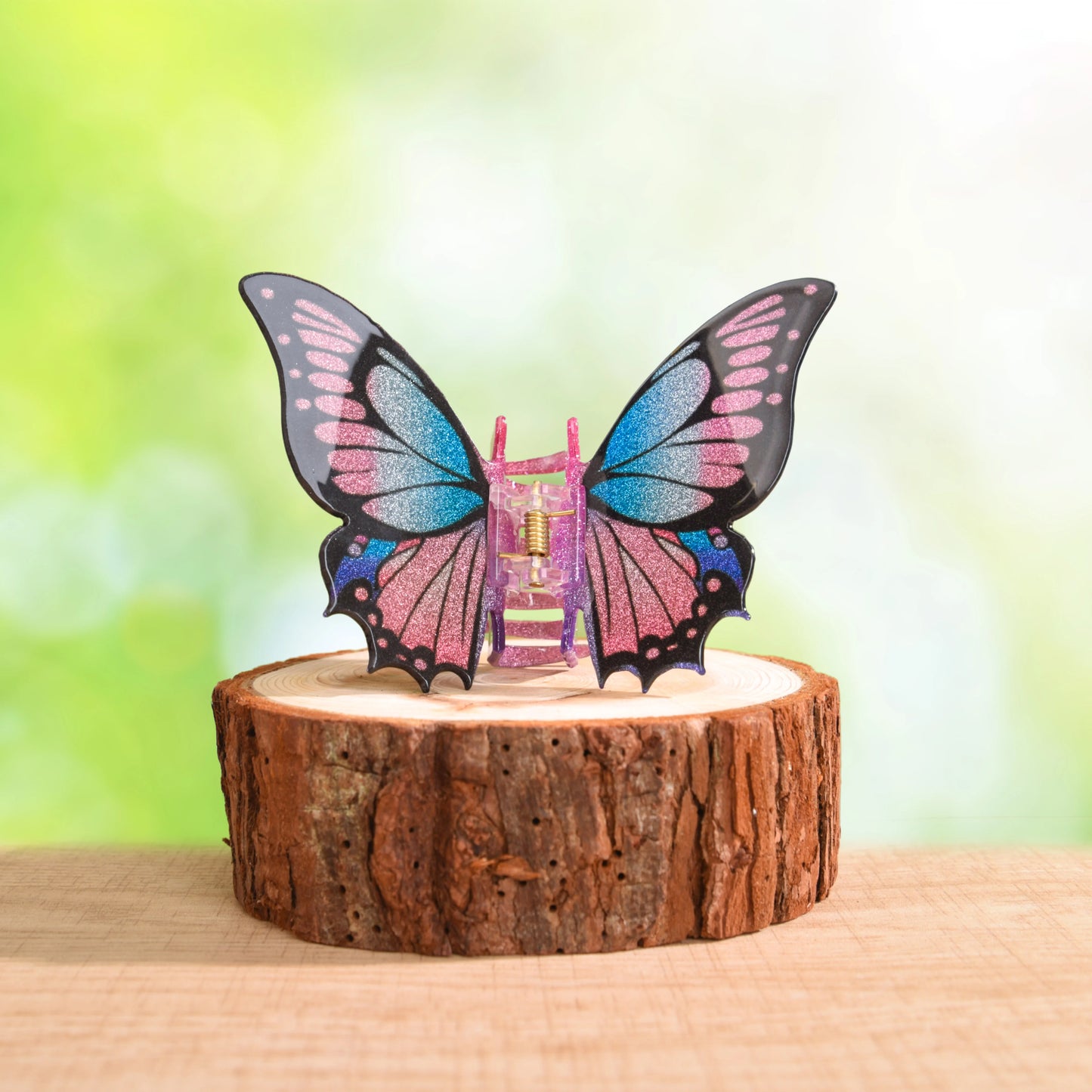 DuoShang Sweet Colorful Butterfly Hair Claw – Large Acrylic Simulated Butterfly Hair Clip for Women