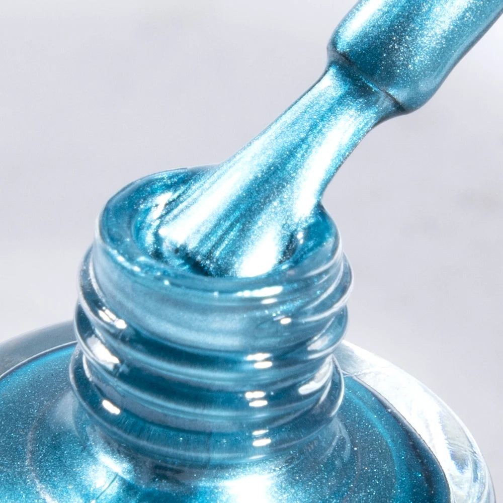 Metallic Blue Mirror Shine Nail Polish – Regular Lacquer for Manicure