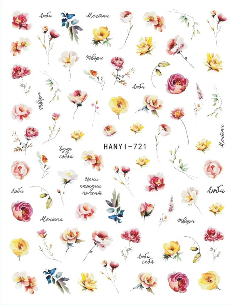 3D Floral & Butterfly Nail Art Stickers