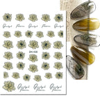 3D Y2K Hibiscus Floral Nail Stickers