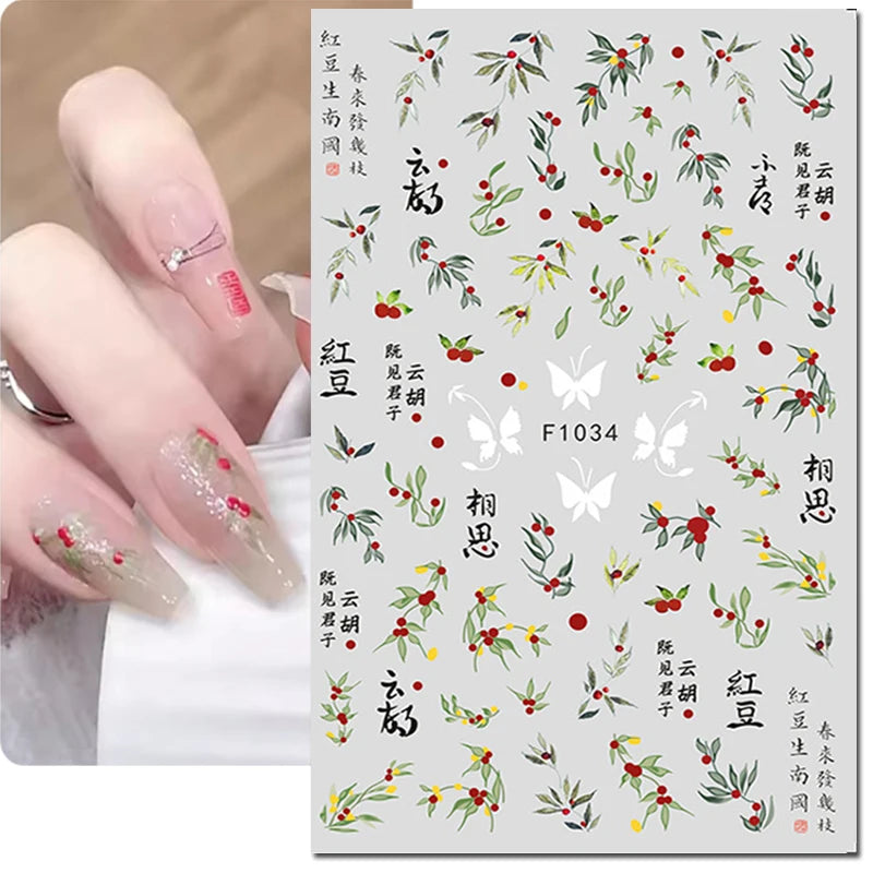 3D Floral & Butterfly Nail Art Stickers