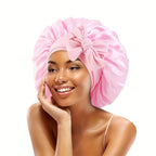 Solid Color Satin Bonnet – High-Quality Adjustable Nightcap & Shower Cap for Women’s Hair Care
