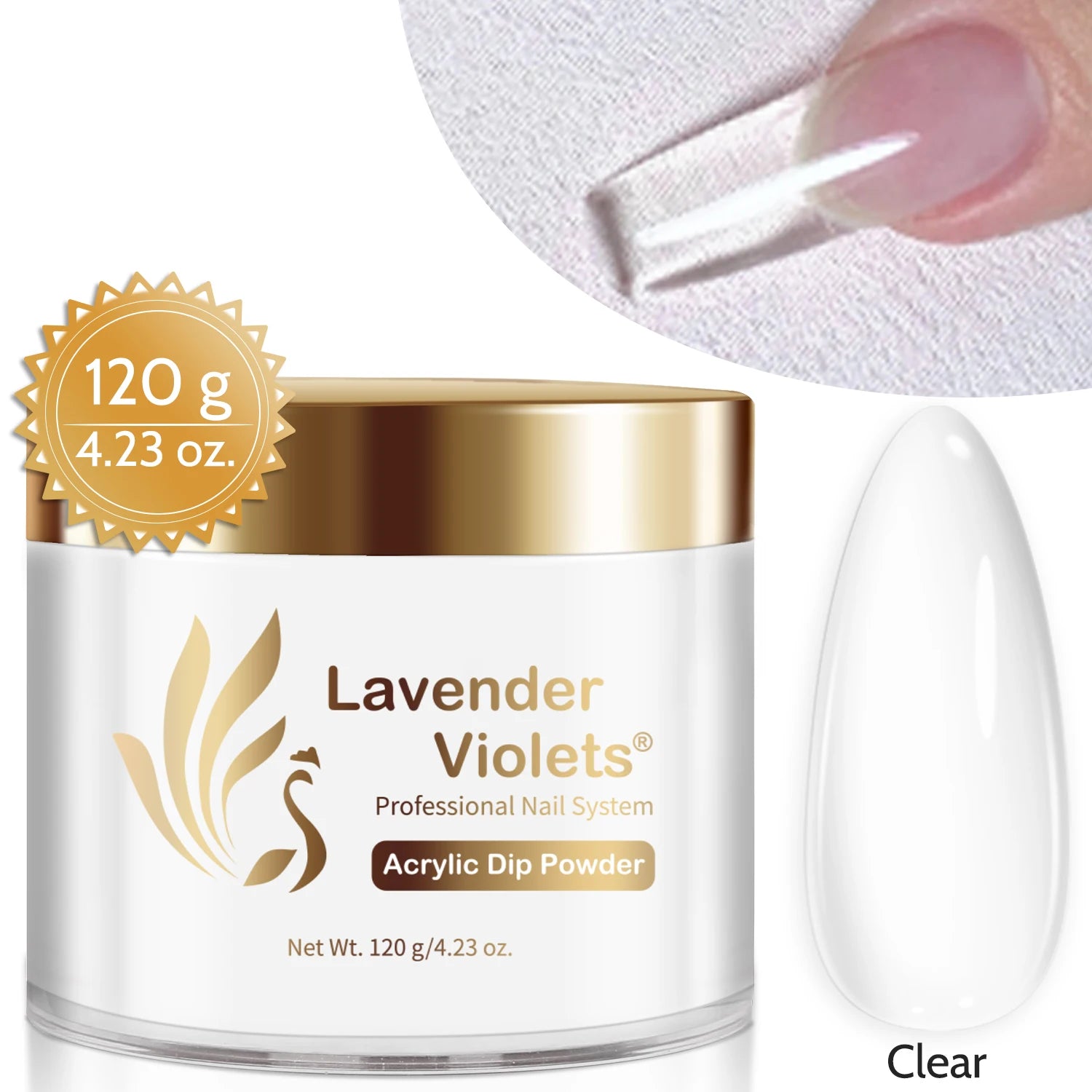 4.23oz/120g Clear Acrylic & Dip Powder 2-in-1 – For Nail Extension, Carving & Salon Manicure Use