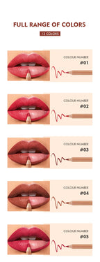 12pcs Waterproof Nude Lip Liner Set – Long-Lasting, Moisturizing Pencils