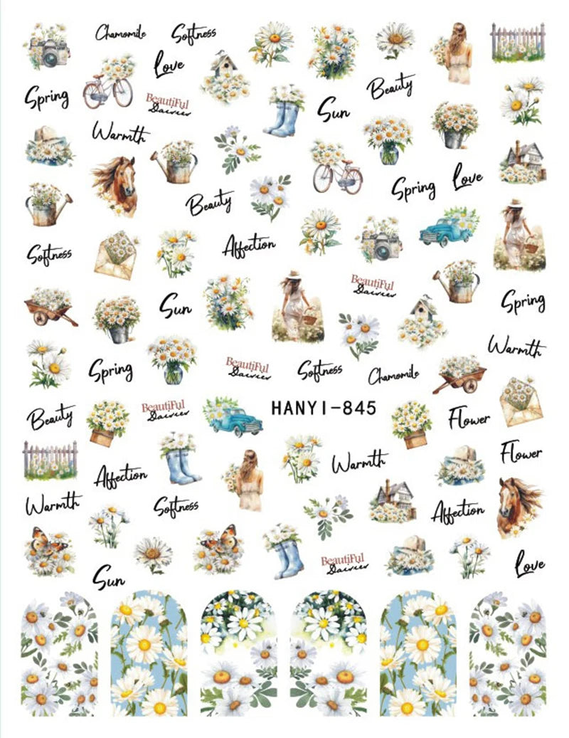3D Floral & Butterfly Nail Art Stickers