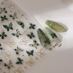3D Gold Butterfly Nail Stickers – Self-Adhesive Decals for DIY Manicure