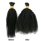 4C Afro Kinky Curly Bulk Hair – Raw Virgin Human Hair for Braiding