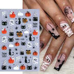2-Pack Halloween 3D Nail Art Stickers – Self-Adhesive DIY Manicure Decals