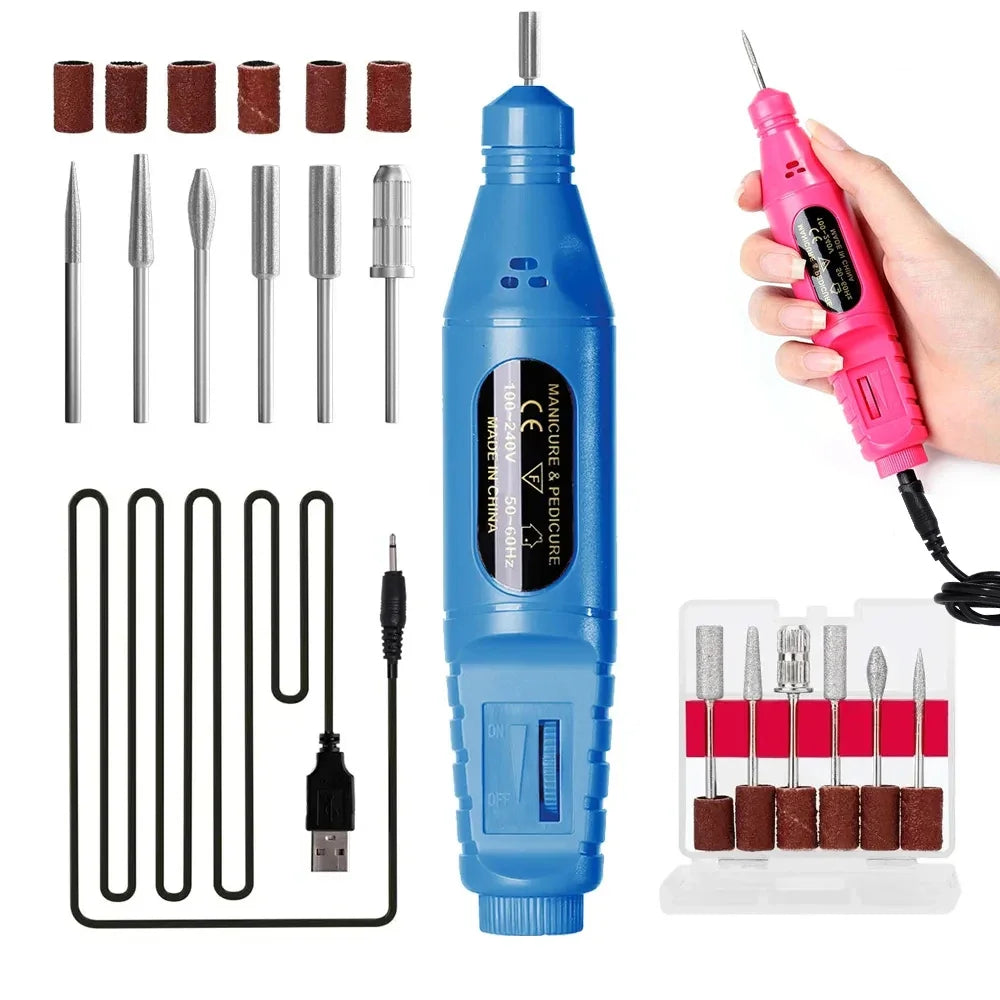 Electric Nail Drill Machine – Professional Manicure Milling Cutter & Nail Art Drill Pen for Salon Use