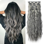 6PCS 20" Curly Synthetic Clip-In Hair Extensions – Wavy Style