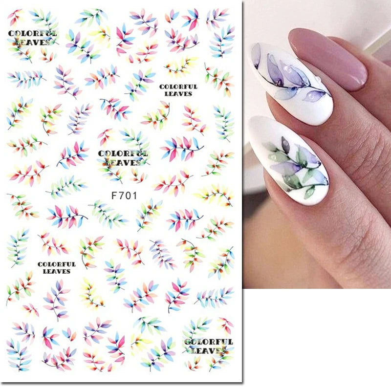3D Y2K Hibiscus Floral Nail Stickers