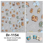 Kawaii Capybara & Spotted Puppy Nail Art Stickers – DIY Manicure Decals