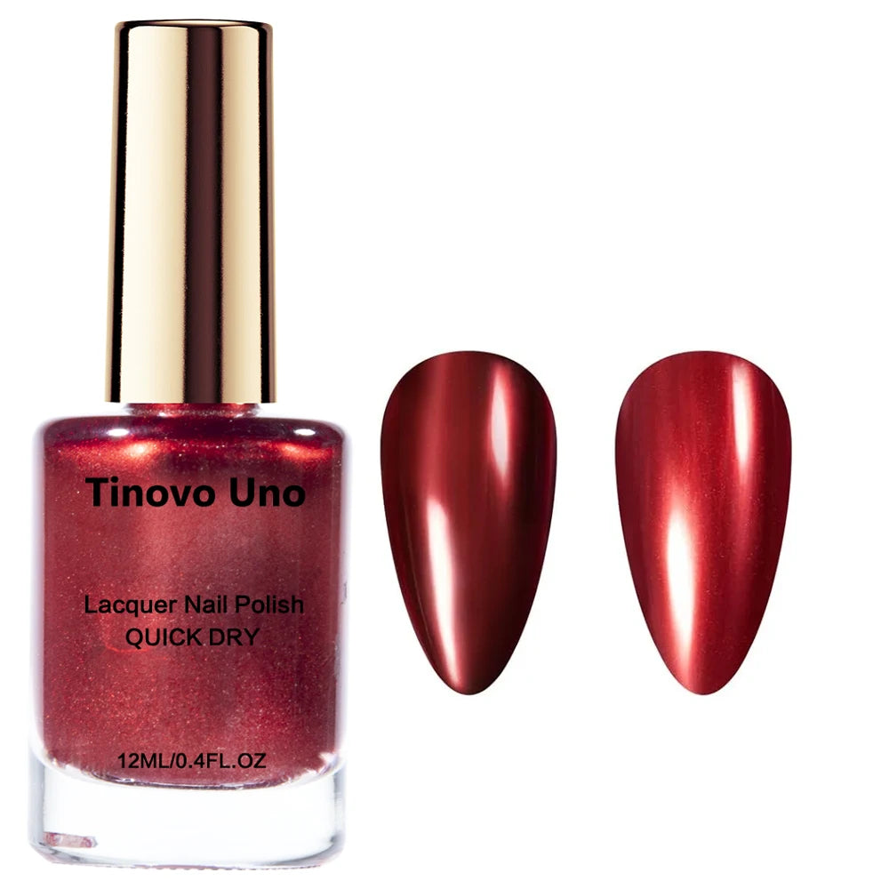 Mirror Red Metallic Nail Polish – Quick Dry Shimmer Finish