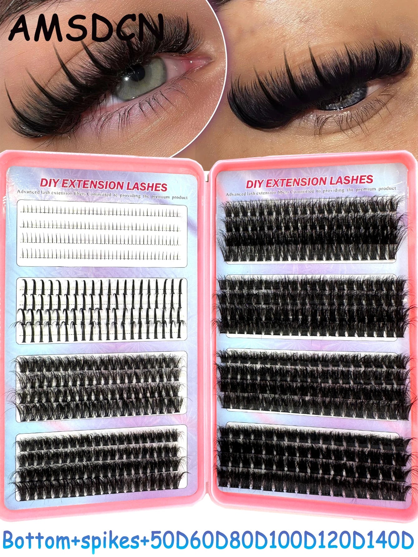 Spiky Individual Lash Clusters – Manga Style Bottom & Top Eyelash Extensions