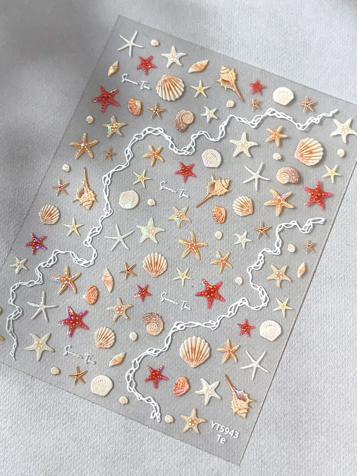 3D Starfish Shell Nail Stickers – Summer DIY Self-Adhesive Decals