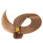 BHF Straight Flat Tip Human Hair Extensions – 1g/Strand, Keratin Fusion, Blonde & Brown