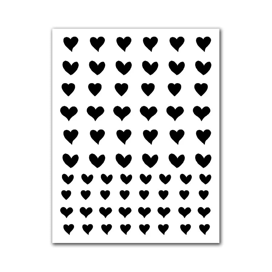 Creative Cute Hollow Nail Stickers Set - Airbrush Stencils Spray Templates for Nail Art - Heart Butterfly Bear Designs