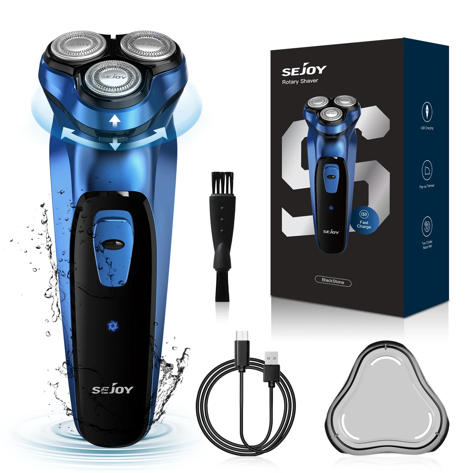 Rechargeable Electric Razor for Men – Portable Rotary Shaver & Beard Trimmer, Ideal Travel Grooming Gift