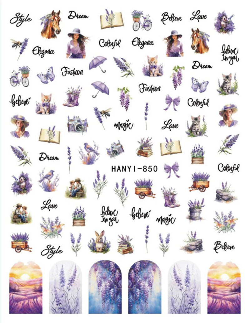 3D Floral & Butterfly Nail Art Stickers