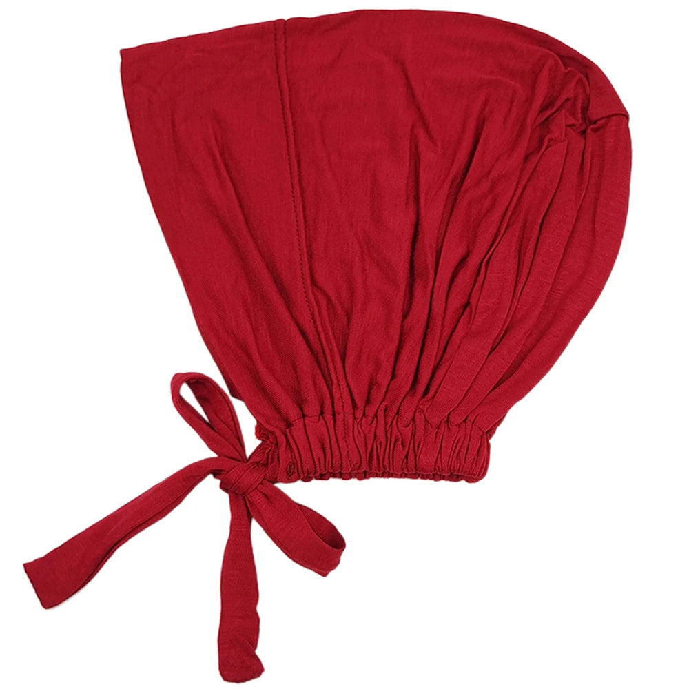 Modal Muslim Turban Hat Inner Hijab Cap with Rope – Islamic Underscarf Bonnet Headwrap Turbante Mujer