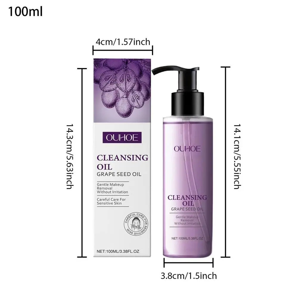 Non-Greasy Grape Facial Cleansing Oil – Moisturizing, Mild Makeup Remover