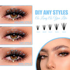 DIY Lash Extension Kit – 280 Clusters with Bond, Seal, Remover & Tweezers (40/50 Pack)