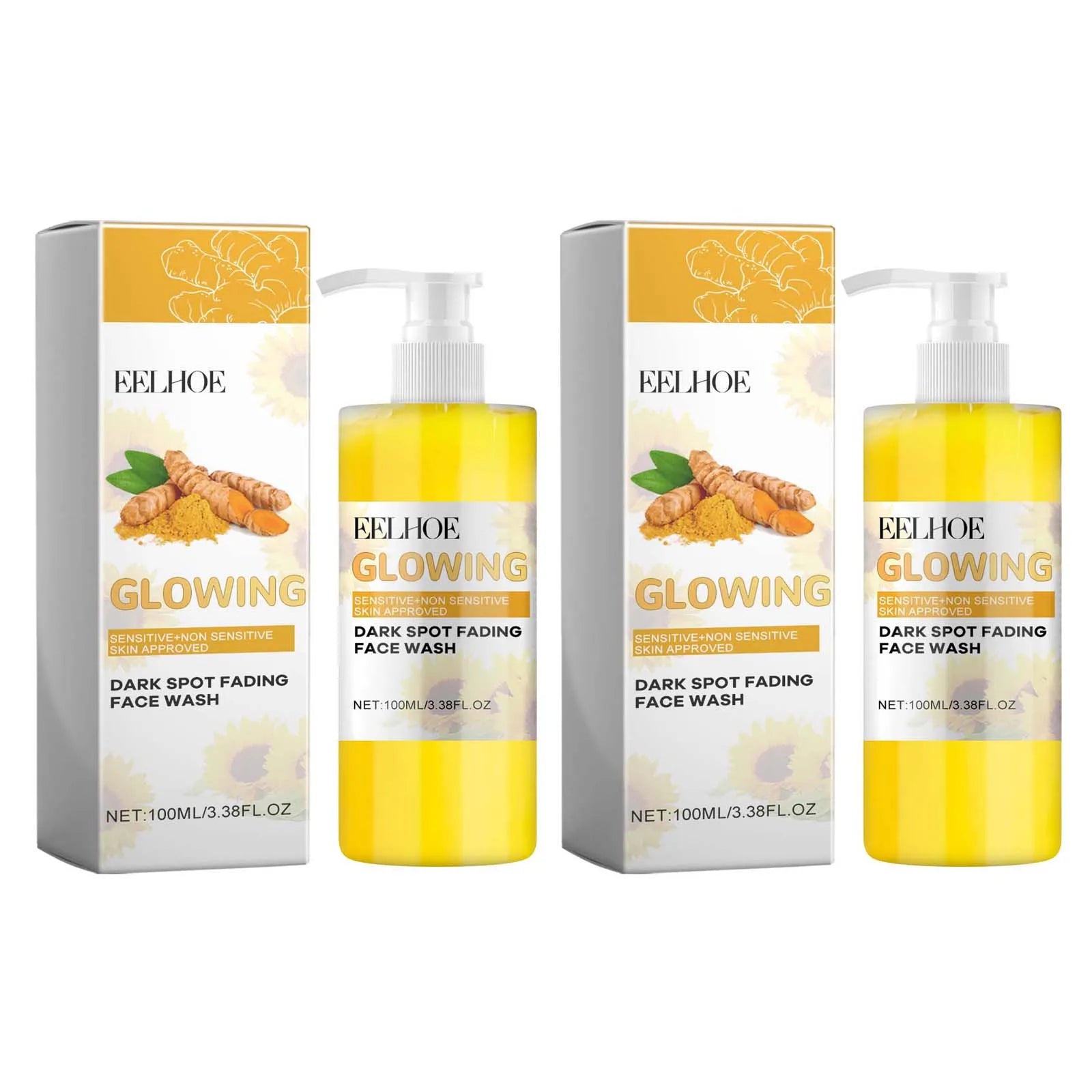 Turmeric Brightening Cleanser – Deep-Cleansing, Makeup-Removing, Refreshing Facial Wash with Natural Skincare Formula