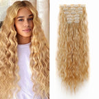 6PCS 20" Curly Synthetic Clip-In Hair Extensions – Wavy Style