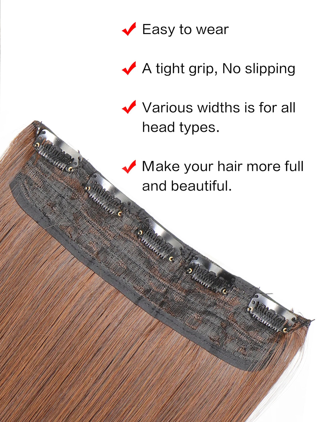 5-Clip 80cm Synthetic Hair Extensions – Straight, Black/Brown/Blonde