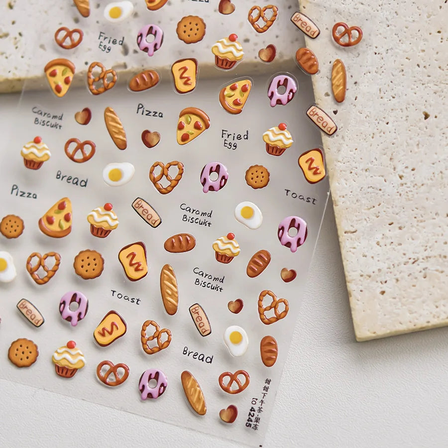 Autumn Maple & Ginkgo 5D Nail Art Stickers – Pumpkins, Ladybugs & Mushrooms