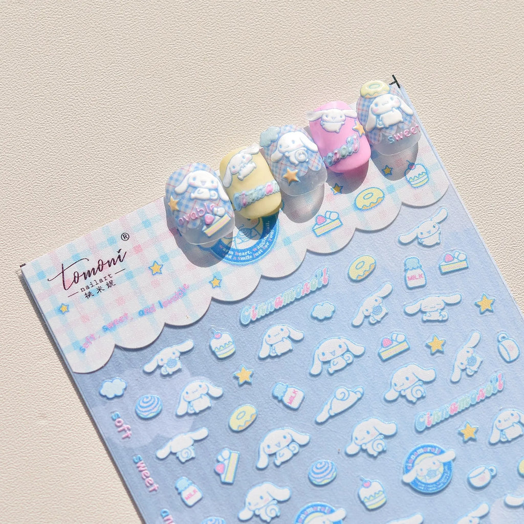 5D Anime Nail Stickers – Hello Kitty, Kuromi & Cinnamoroll
