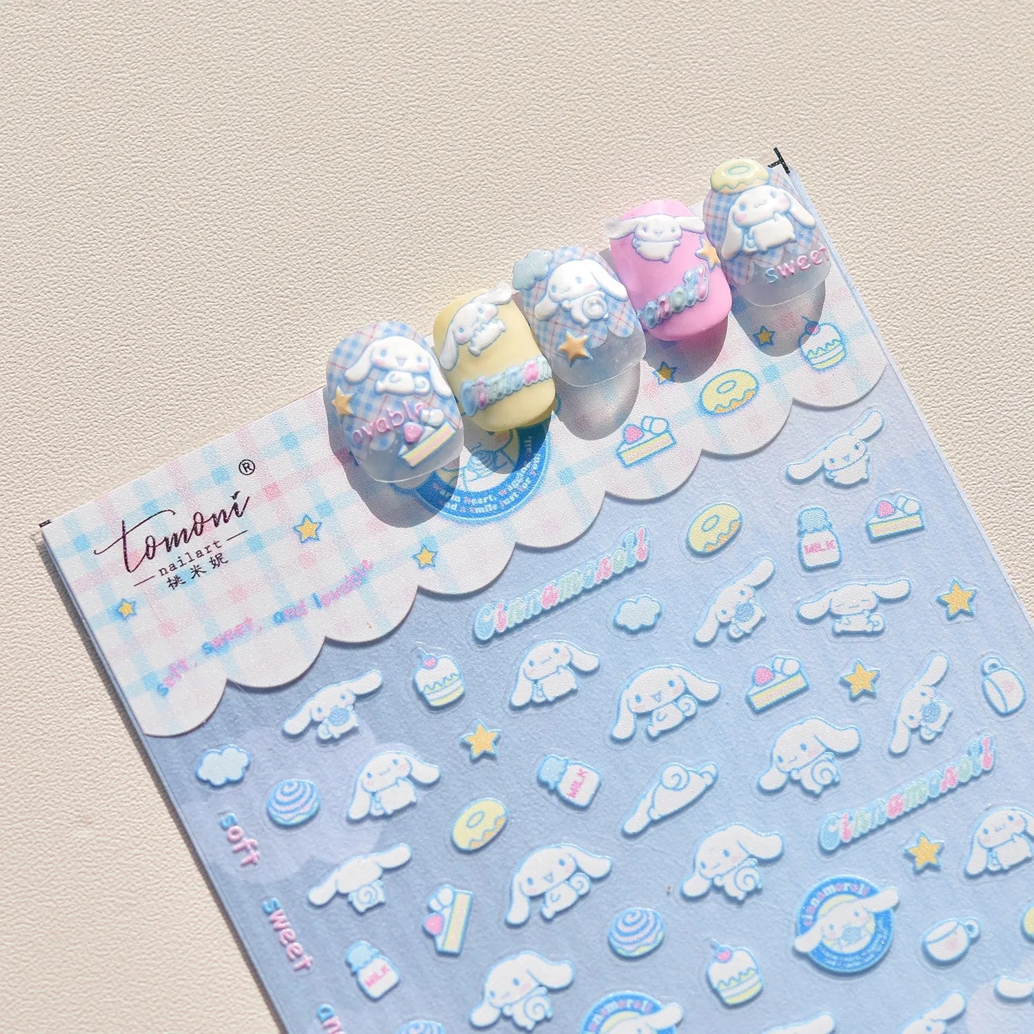 5D Anime Nail Stickers – Hello Kitty, Kuromi & Cinnamoroll