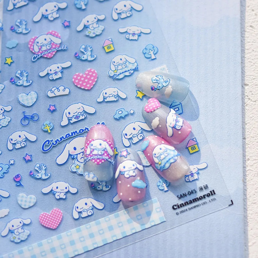 5D Anime Nail Stickers – Hello Kitty, Kuromi & Cinnamoroll