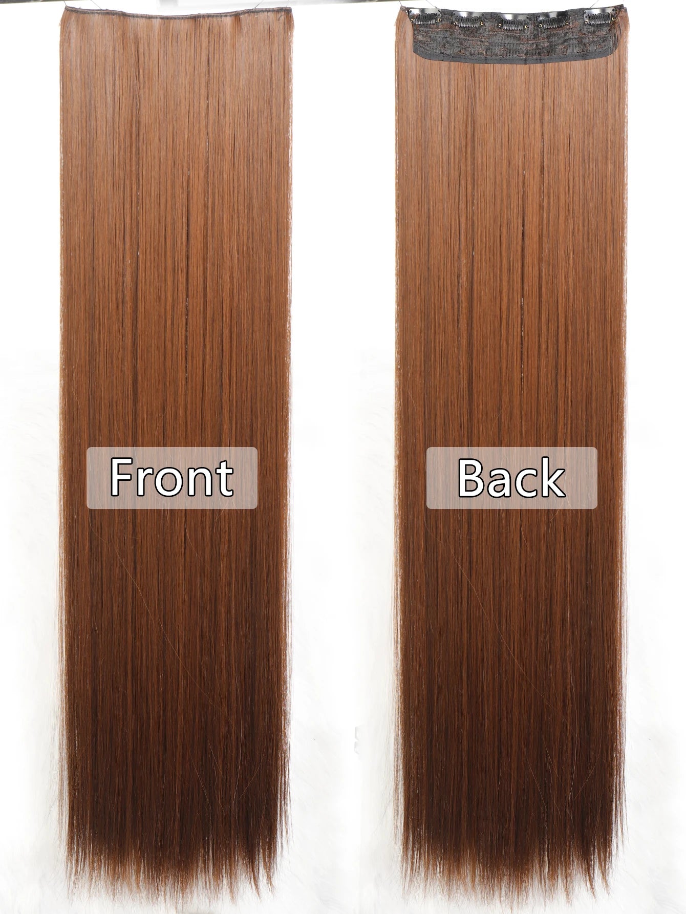 5-Clip 80cm Synthetic Hair Extensions – Straight, Black/Brown/Blonde