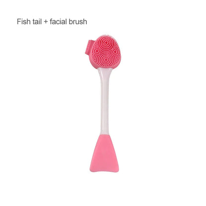 2-in-1 Silicone Facial Cleansing Brush – Mud Mask Remover & Makeup Scraper Tool