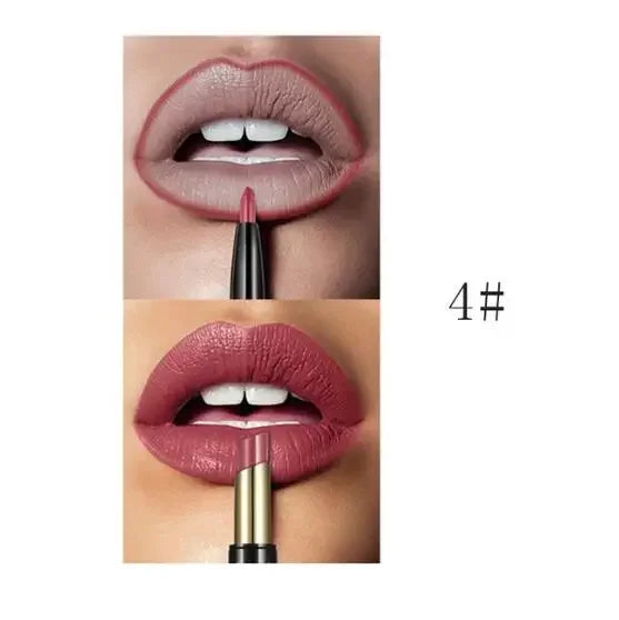 Pudaier 16-Color Double-Ended Lipstick & Lip Pencil | Waterproof, Long-Lasting, Half-Matte