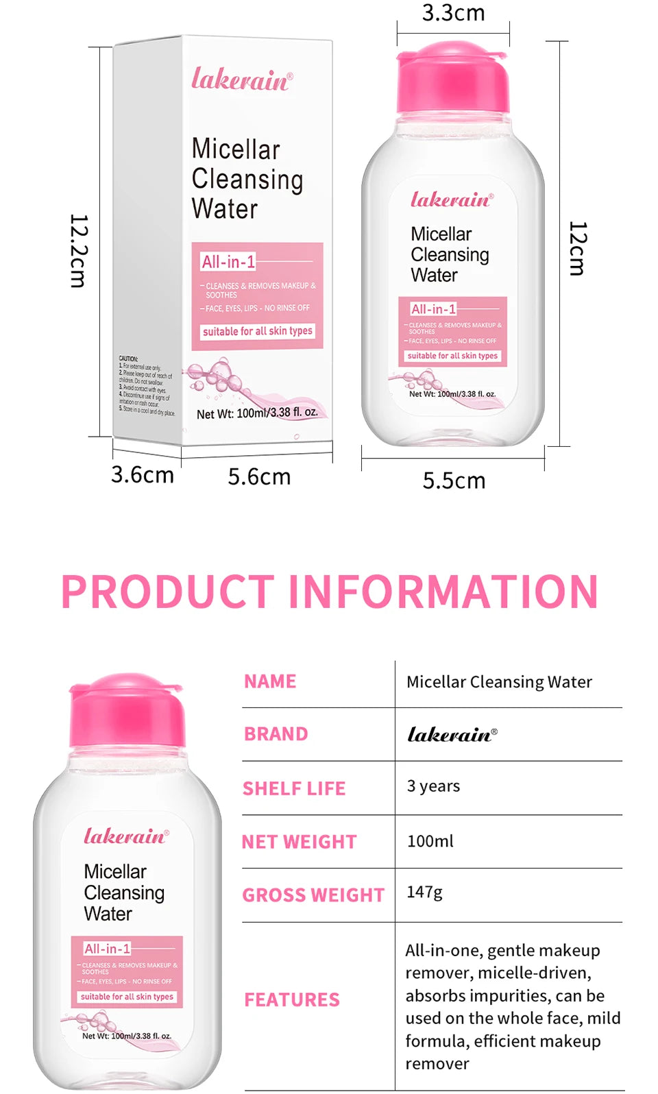 Garnier Micellar Water 100ml – Hydrating Makeup Remover & Facial Cleanser