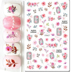 3D Floral & Butterfly Nail Art Stickers Decals