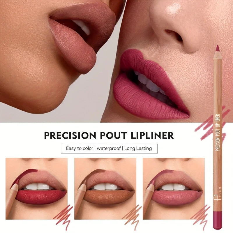 12pcs Waterproof Nude Lip Liner Set – Long-Lasting, Moisturizing Pencils