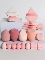 20 Pcs Pink Makeup Sponge & Puff Set for Face Cream, Powder, and Concealer – Soft Blending Applicator Tool
