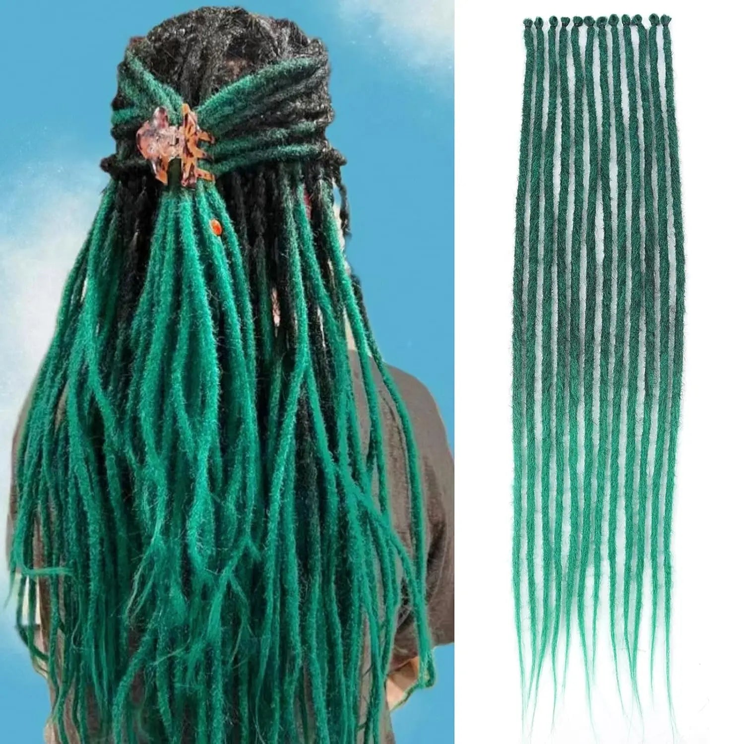 24" Handmade Synthetic Dreadlock Extensions – 10 Roots/Pack