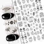 3D Butterfly & Flower Nail Art Stickers – Blue & Purple Decals for Manicure