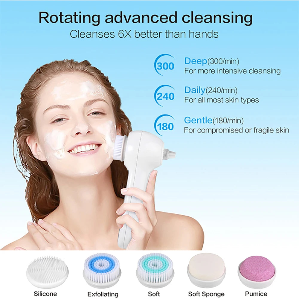 Electric Facial Cleansing Brush – Exfoliation, Massage & Deep Clean