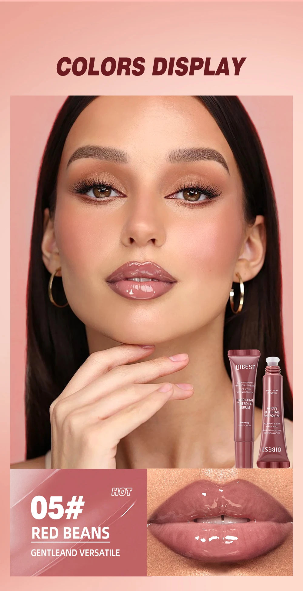 QIBEST Crystal Jelly Lip Oil Gloss – Hydrating & Smoothing Tint