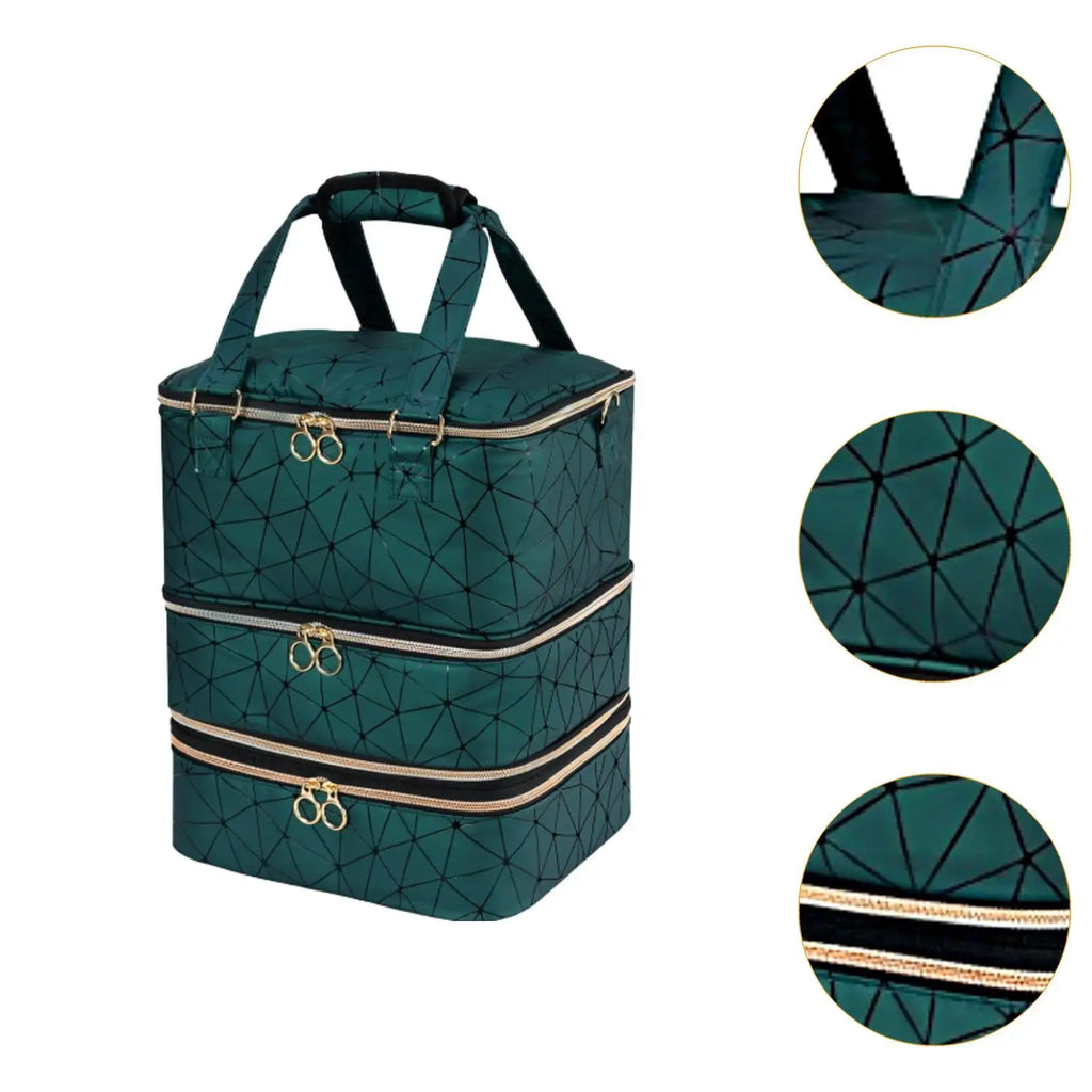 3-Layer Nail Polish Organizer Bag – Holds 84 Bottles