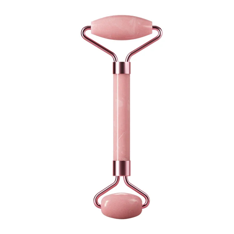 Pink Rose Quartz Jade Roller & Gua Sha Set
