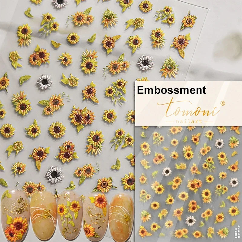 Sunflower & Autumn Harvest Nail Art Stickers