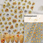 Sunflower & Autumn Harvest Nail Art Stickers