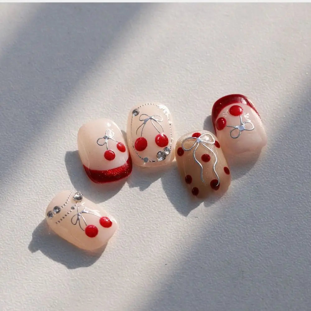 5D Strawberry & Cherry Nail Stickers – DIY Sweet Fruit Manicure Decals