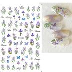 3D Floral & Butterfly Nail Art Stickers Decals